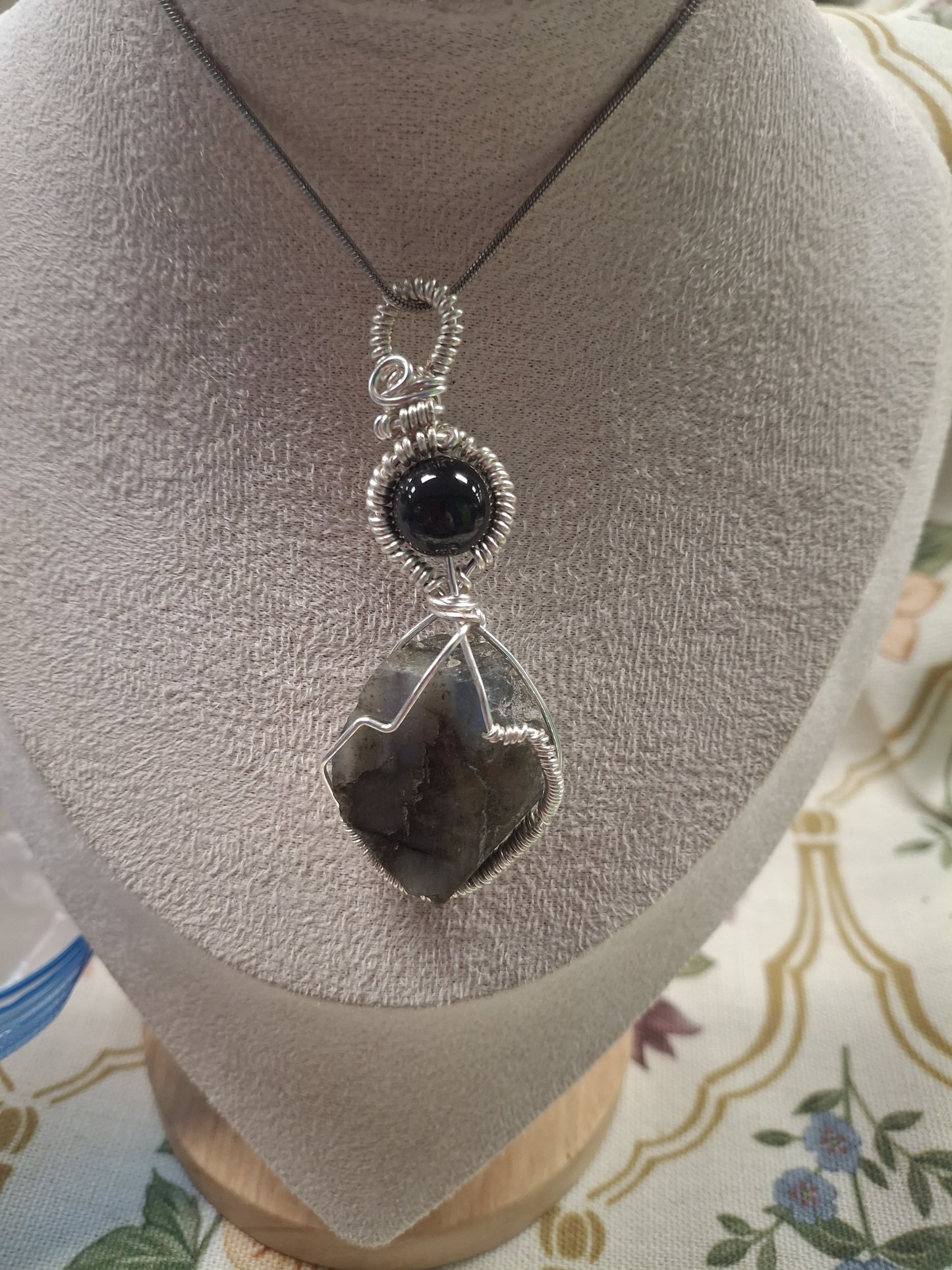 Labradorite & Obsidian Pendant – A Story of Guarded Wisdom