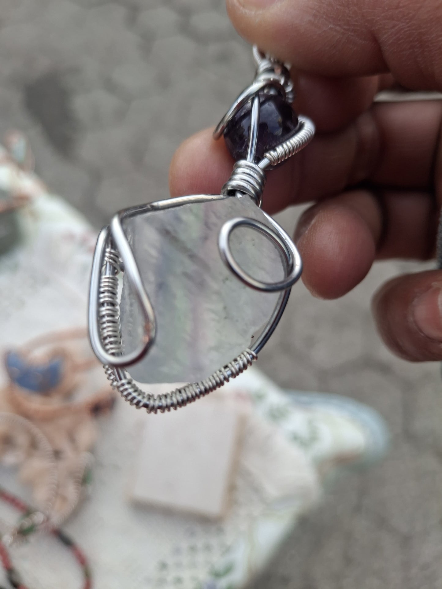 Fluorite & Amethyst Pendant – A Story of Clarity and Calm