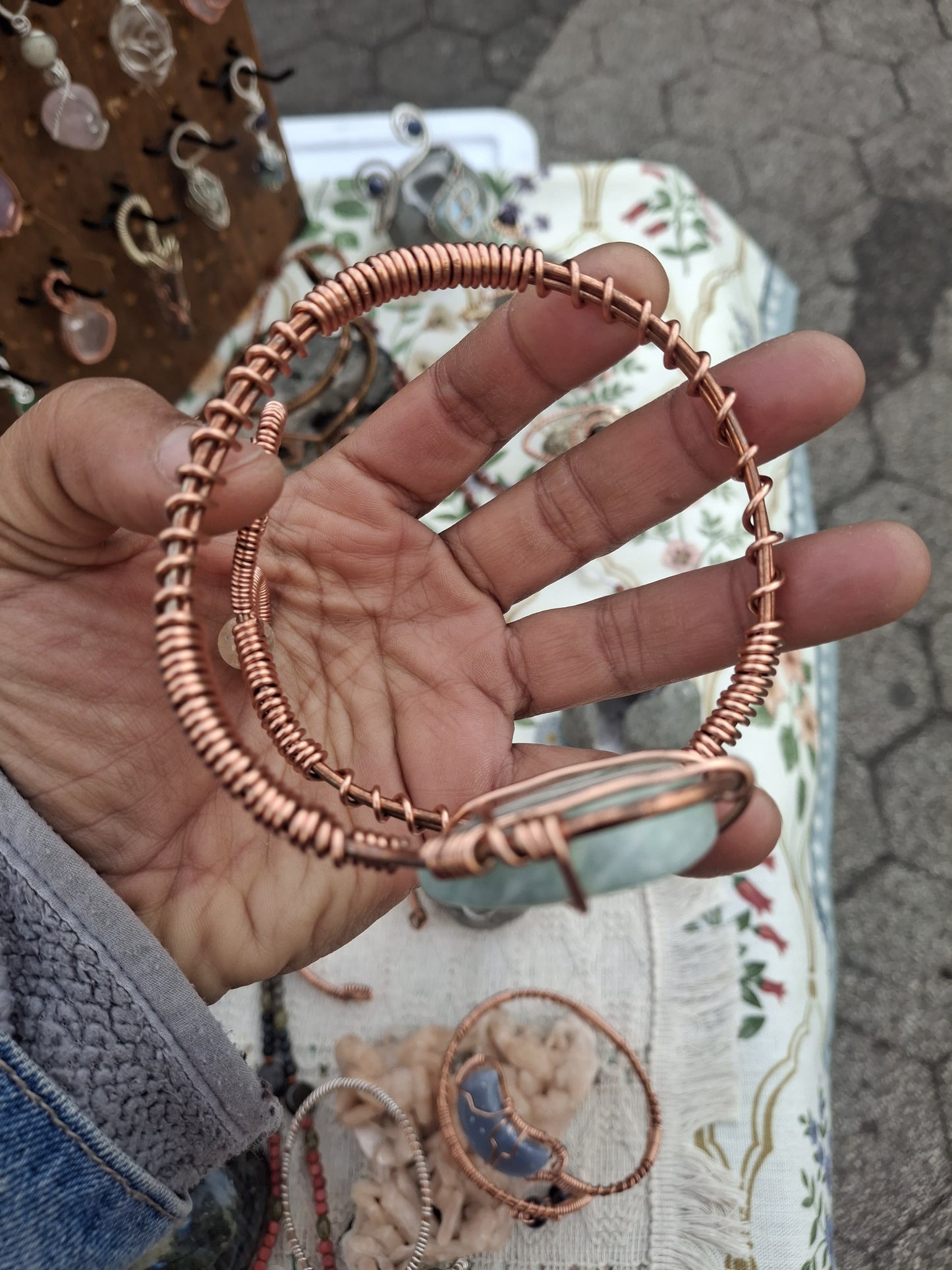 Aquamarine Heart & Citrine Arm Band – A Story of Calm Confidence and Joy