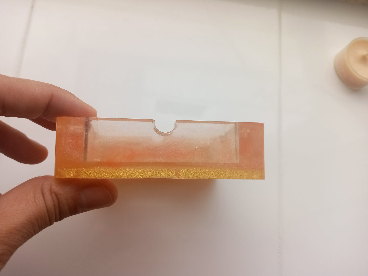 square resin ashtrays - Orange