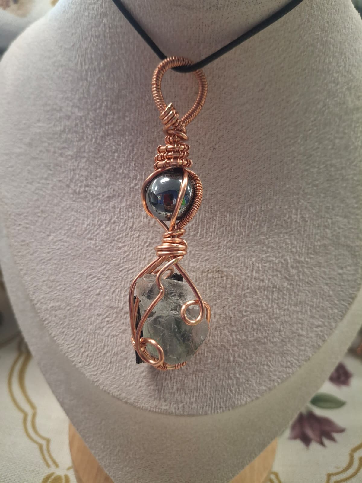 Raw Black Tourmaline & Fluorite Pendant – A Story of Protection and Clarity