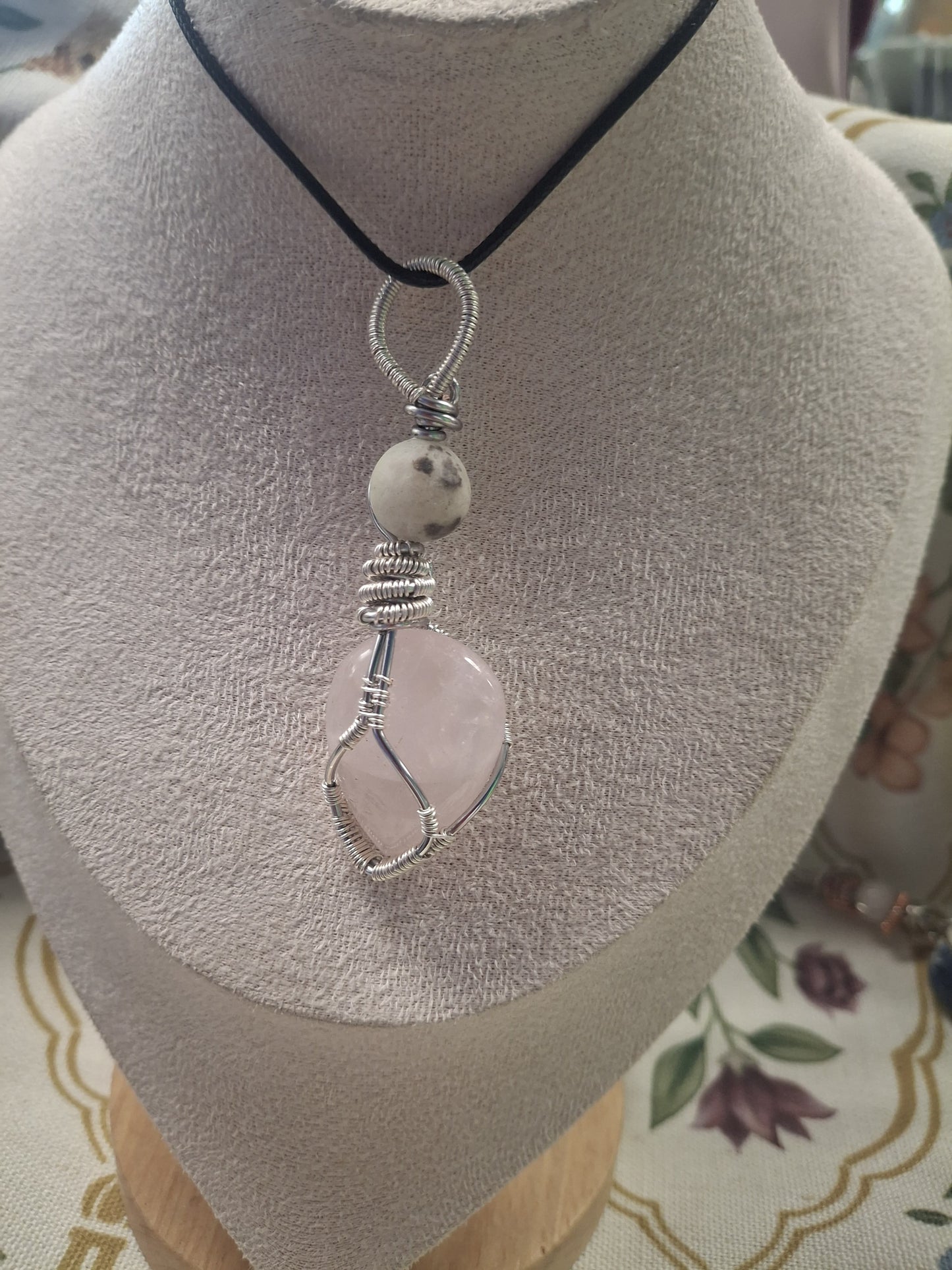 Rose Quartz Teardrop with Raw Amazonite – A Story of Love and Truth