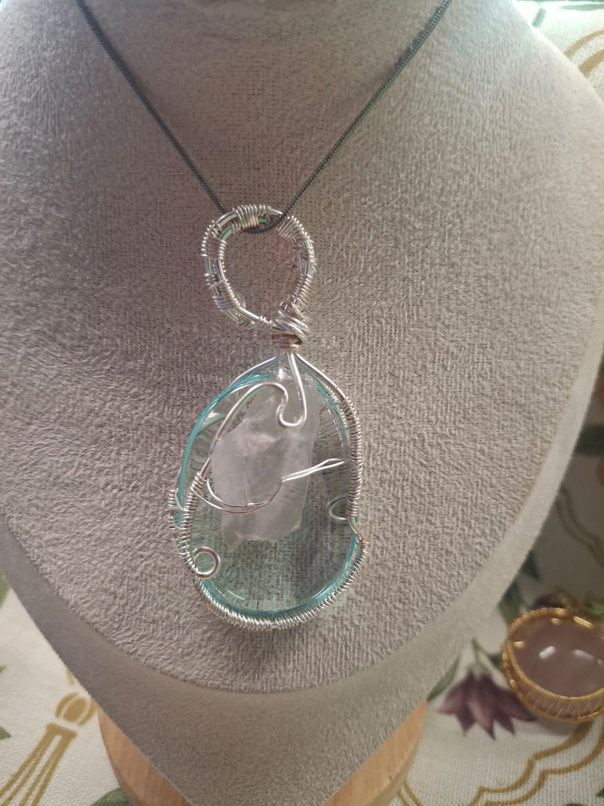 Blue Obsidian Worry Stone with Raw Clear Quartz – A Story of Release and Clarity