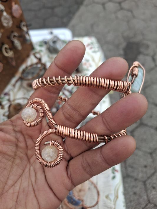 Aquamarine Heart & Citrine Arm Band – A Story of Calm Confidence and Joy