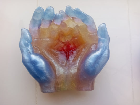 Abundant Hands Resin Sculpture - Leading with heart